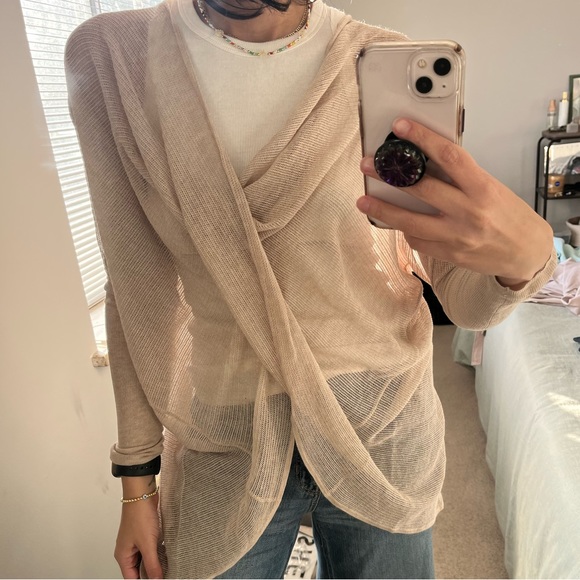 ALLSAINTS ITAT LEV SHRUG CARDIGAN IN CREAM (small!) - Picture 2 of 13